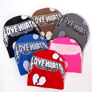 •Love Hurts• Knit Graphic Knit Beanie